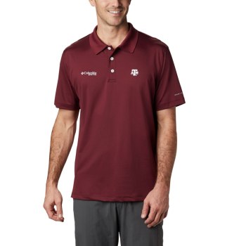 Columbia Muške Polo Majice - Collegiate Skiff Cast - Texas A&M Tamno Bordo | WTNX-65804